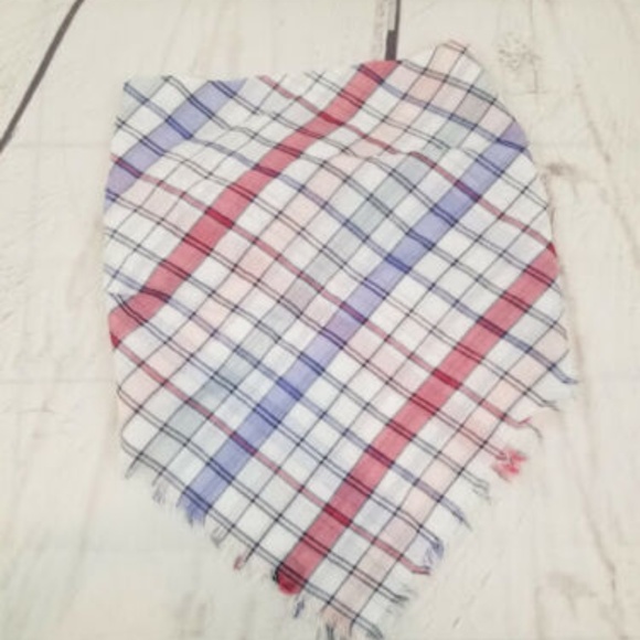 Universal Thread plaid woven scarf red, white,blue - Picture 2 of 3